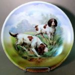 10 1/2″ German KPM Display Plate with two spaniels