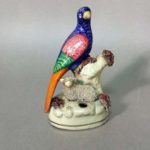 Staffordshire Parrot and Lamb Inkwell, circa 1875