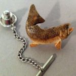 Carved Bone Trout Tie Tack