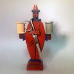 Vintage folk art clown sewing caddy